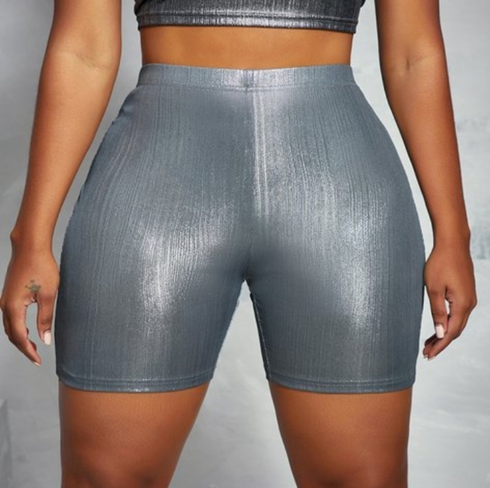 Silver Sequin Shorts